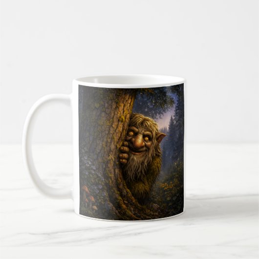Peeking Norwegian Troll, Coffee Mug Kaffeetasse (Links)