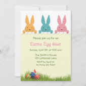 Peeking Oaster Bunnies, Ei-Jagd Einladung (Vorderseite)