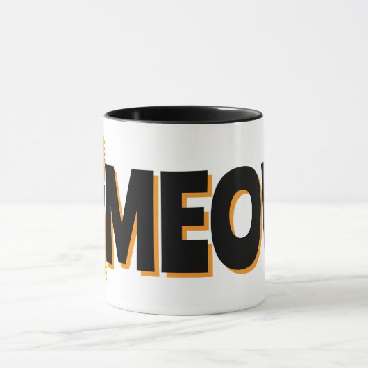 Peeking Orange Cat Meow Design Coffee Mug Tasse (Zentrum)