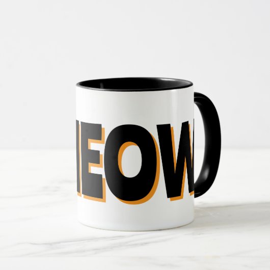 Peeking Orange Cat Meow Design Coffee Mug Tasse (VorderseiteRechts)