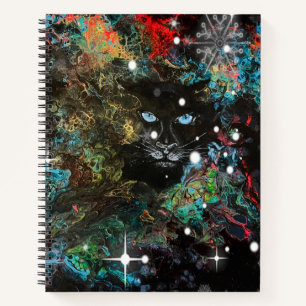 Peeking Panther Spiral Bound Notebook Notizblock