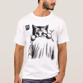 Peeking Pawfect: Sneaky Cat Sketch T-Shirt (Vorderseite)