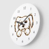 Peeking Puppy Dog Große Wanduhr (Winkel)
