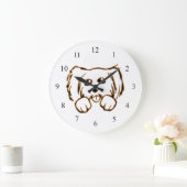 Peeking Puppy Dog Große Wanduhr (Zuhause)