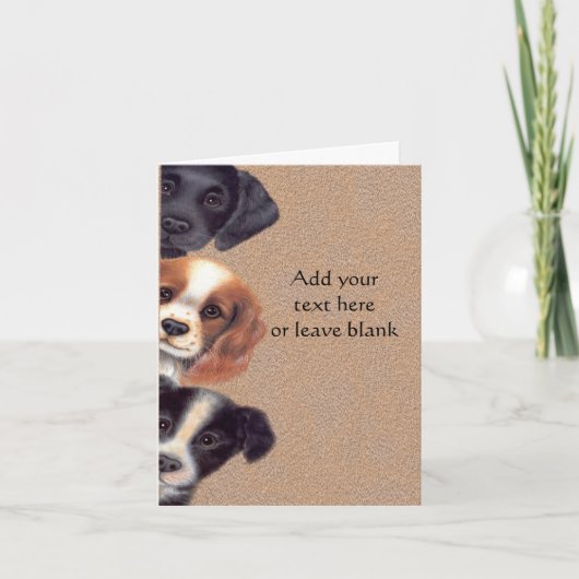 Peeking Puppy Dogs Note card, Thank you cards Dankeskarte (Vorderseite)
