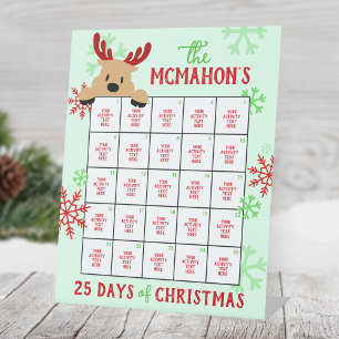 Peeking Rentier 25 Tage Weihnachtszeit Sockelschild