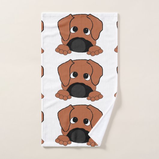 Peeking rhodesian Rhodesian Ristgeback Rot Weide s Badhandtuch Set (Handtuch)