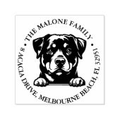 Peeking Rockweiler Puppy Personalisiertes Thema Permastempel (Design)