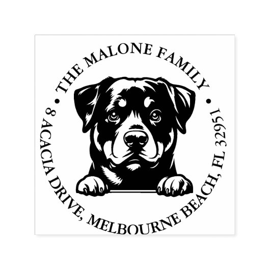 Peeking Rockweiler Puppy Personalisiertes Thema Permastempel (Design)