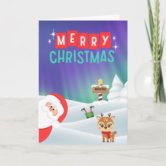 Peeking Santa Feiertagskarte (Vorderseite)