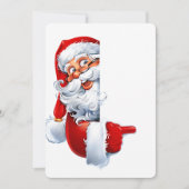 Peeking Santa – Festive Christmas Clipart for Card Einladung (Vorderseite)