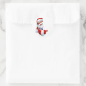 Peeking Santa – Festive Christmas Clipart for Card Runder Aufkleber (Tasche)