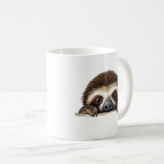 Peeking Sloth Kaffeetasse (VorderseiteRechts)