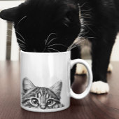 Peeking Sneaky Cat Kitten Adorable Kaffeetasse