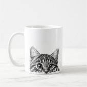 Peeking Sneaky Cat Kitten Adorable Kaffeetasse (Links)