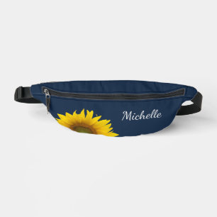 Peeking Sonnenblume Botanische Marine Blau Bauchtasche