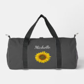 Peeking Sunflower Botanical Classic Gray Duffle Bag (Vorderseite)