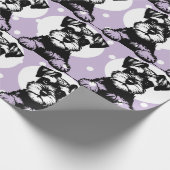 Peeking Terrier Lila Personalisiertes Thema Geschenkpapier (Ecke)