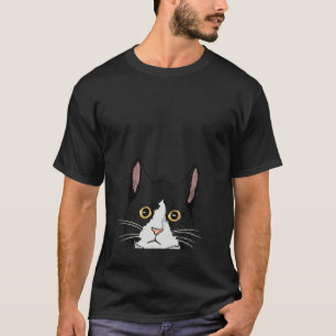 Peeking Tuxedo Katze Lady Katze Mama Niedlich Tuxe T-Shirt