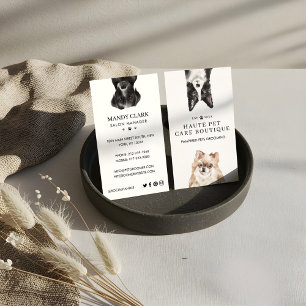 Peeking Wasserfarbe Hunde Pet Care Grooming & Salo Visitenkarte