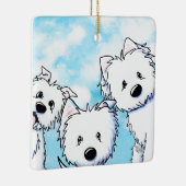 Peeking Westies Keramikornament (Rechts)