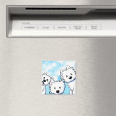 Peeking Westies Magnet (In Situ (Geschirrspüler))