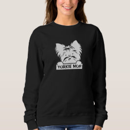 Peeking Yorkie Black Silhouette Yorkie Mama Sweatshirt