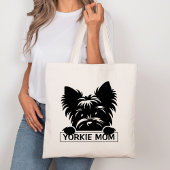 Peeking Yorkie Black Silhouette Yorkie Mama Tragetasche