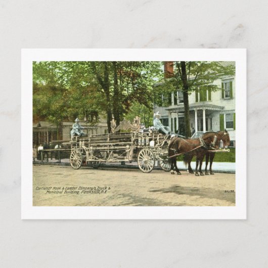 Peekskill, N.Y., Cortland Hook & Ladder Fire Truck Postkarte (Vorderseite)