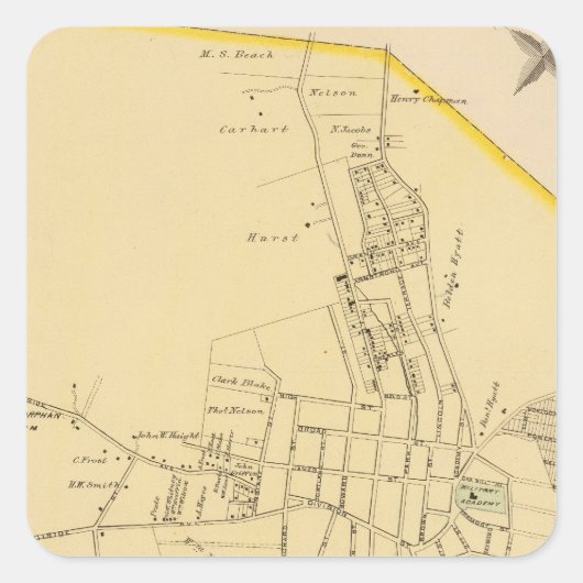 Peekskill, NY Quadratischer Aufkleber (Vorderseite)