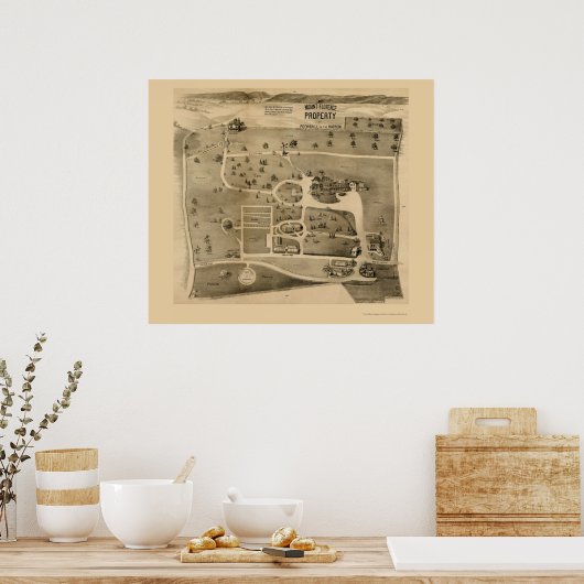 Peekskill on the Hudson, NY Panoramic Map - 1890 Poster (Küche)