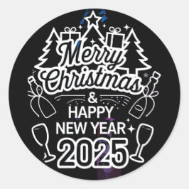 Peel and Party Happy Neues Jahr 2025 Stickers