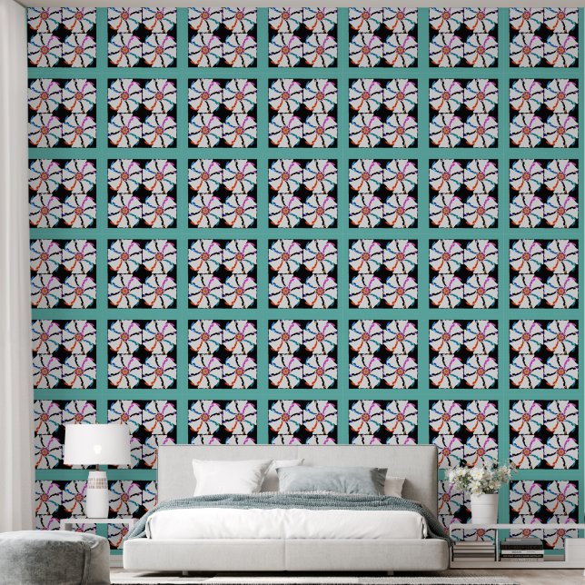 Peel-and-Stick-Tapete 53 - Fast Aquamarin Tapete (Schlafzimmer)