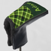 Peel Green Kariert Monogram Golf Cover Putter Head Headcover (3/4 Vorderseite)