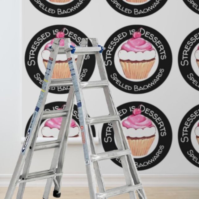 Peel Stick gestresst ist Desserts rückwärts cupcak Tapete (Peel Stick dessert is stressed backwards pink cake Wallpaper)
