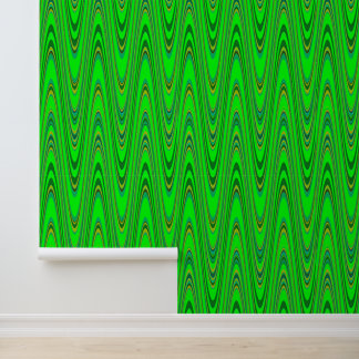 Peel Stick Green Zigzag Geometrisches Muster Tapete