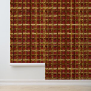 Peel Stick Red Gold Metallgitter Muster Geometric Tapete