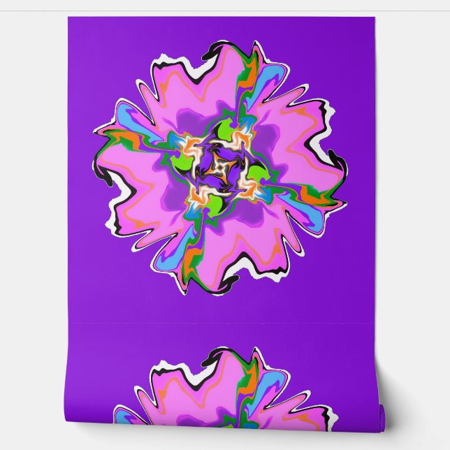 Peel- und Stick-Tapete 16 - Rosa Blume Tapete (Abrollen)