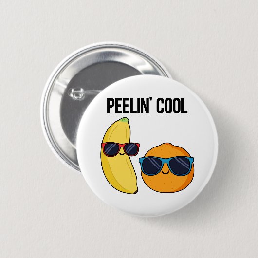 Peelin Cool Funny Fruit Pub Button (Vorne & Hinten)