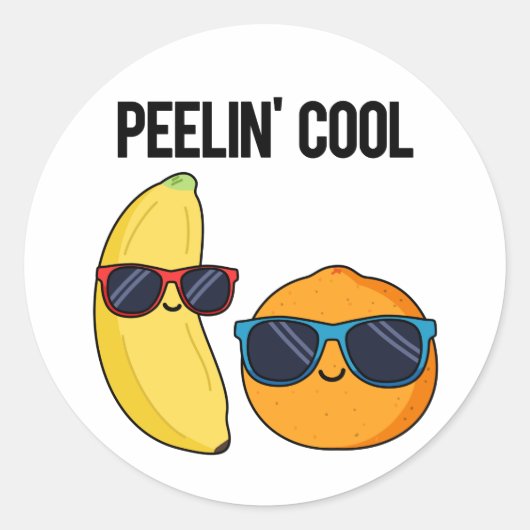 Peelin Cool Funny Fruit Pub Runder Aufkleber (Vorderseite)