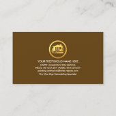 Peeling aus Holz Panel Gold Pinselstrich Visitenkarte (Rückseite)