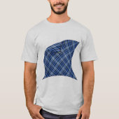 Peeling Blau Kariert T-Shirt (Vorderseite)