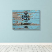 Peeling Blue Paint, Behalten Ruhe Leinwanddruck (Insitu (Holzboden))