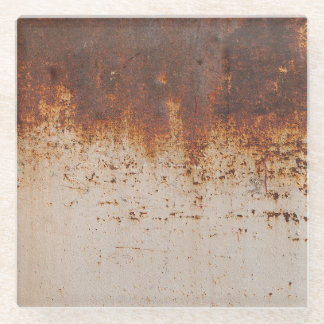 Peeling Farbe, rostige Wandstruktur. Glasuntersetzer