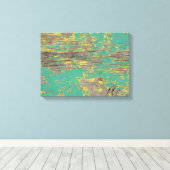 Peeling Grün und Gelb Leinwanddruck (Insitu (Holzboden))