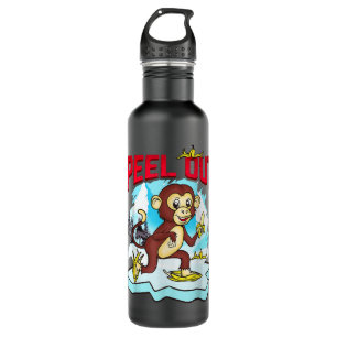 Peeling out Funny Schimpanzee Niedlicher Affe Ice  Edelstahlflasche