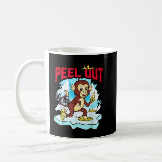 Peeling out Funny Schimpanzee Niedlicher Affe Ice Kaffeetasse (Links)