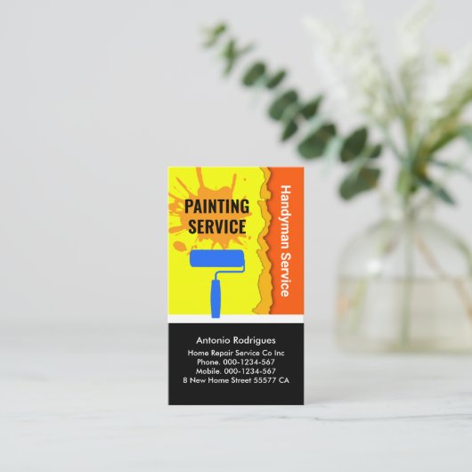 Peeling Wall Paint Handyman Visitenkarte (Stehend Vorderseite)