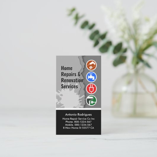 Peeling Wall Paint Handyman Visitenkarte (Stehend Vorderseite)