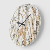 Peeling Weiße Farbe Abstrakt Große Wanduhr (Winkel)